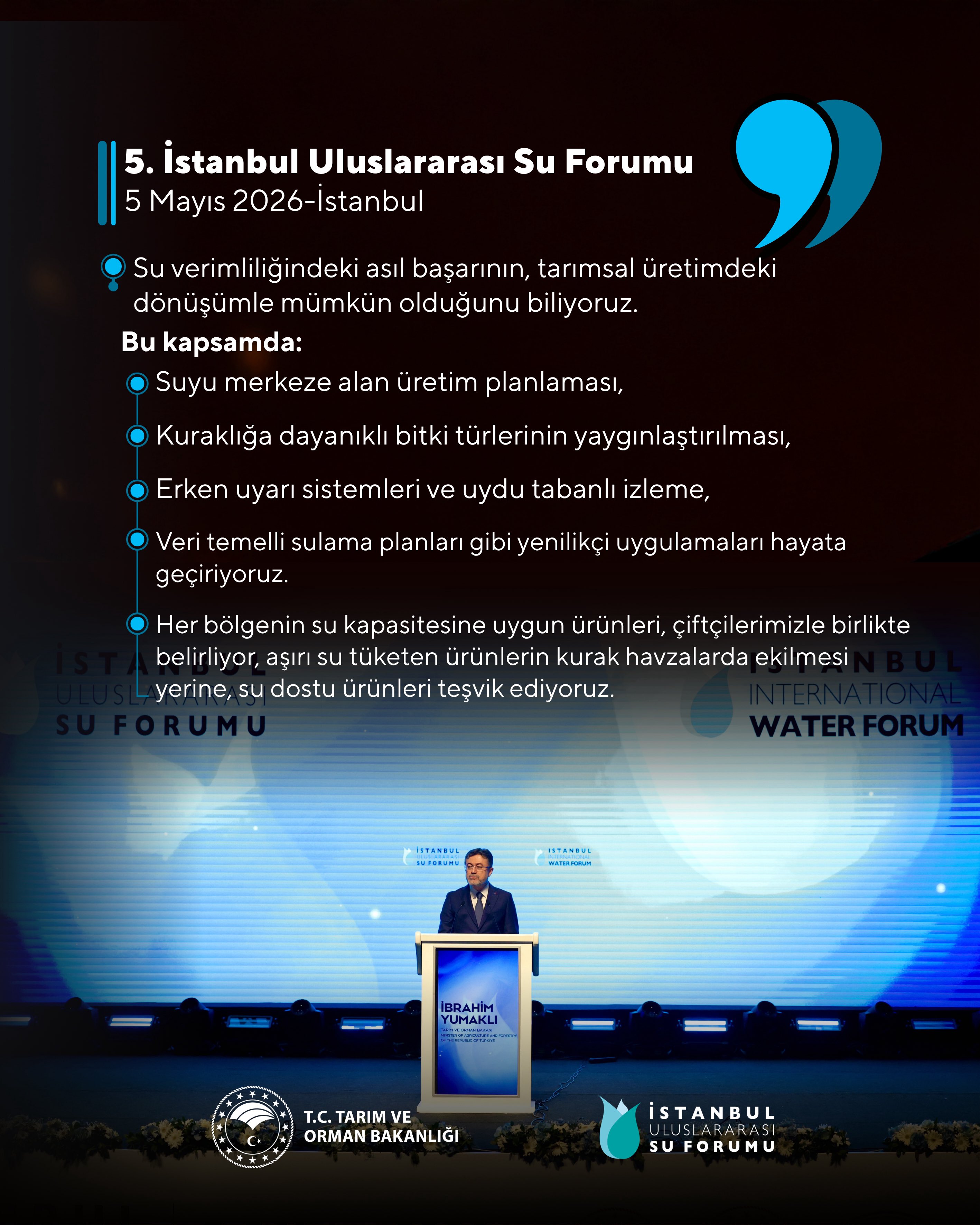 Su verimliliği için tarımsal dönüşüm vurgusu